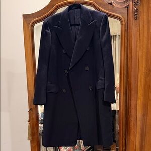 Zegna Men's Double-Breasted Navy Coat
